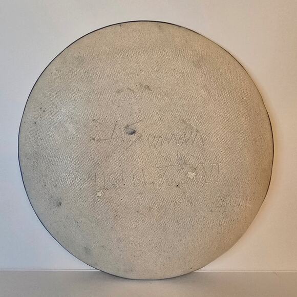 A Suman Glazed Ceramic Plate Vintage 1986 Blue Purple Swirl Signed Pottery - Picture 2 of 6